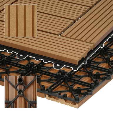 ECD Germany WPC terrassplattor 30 x 30 cm 22-delars besparingssats för 2m ²