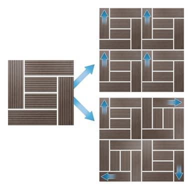 ECD Germany WPC terrassplattor 30x30cm 33er besparingssats för 3m² mörkbrun