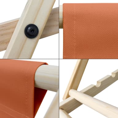 ECD Germany vikbar solstol av trä - 3 liggande lägen - upp till 120 kg - orange