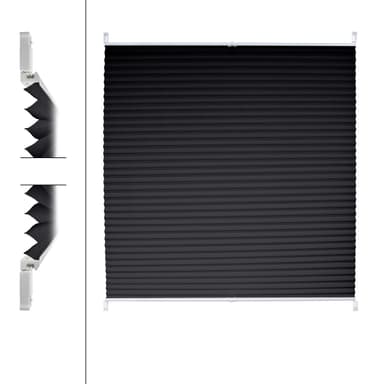 ECD Germany veckad persienner Klemmfix utan borrning 75x200 cm svart