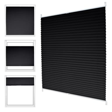 ECD Germany veckad persienner Klemmfix utan borrning 75x200 cm svart