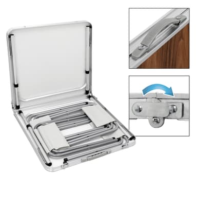 ECD Germany campingbordssats med 4 pallar - 120 x 60 x 55/63/70 cm höjdjusterbar