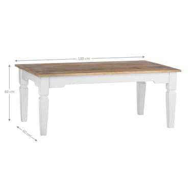 WOMO-DESIGN soffbord Hong Kong 100 x 60 x 40 cm Rektangulär, natur / vit,