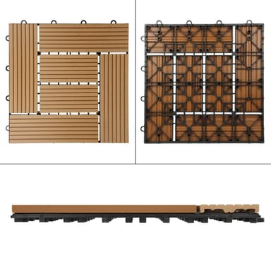 ECD Germany WPC terrassplattor 30 x 30 cm 22-delars besparingssats för 2m ²