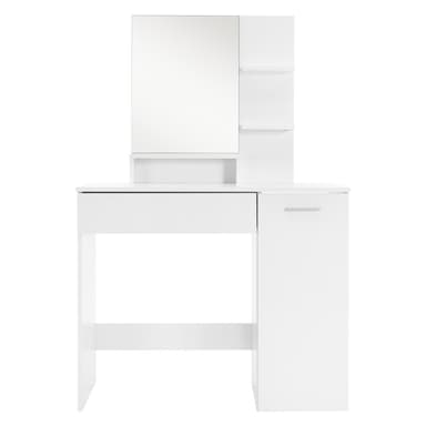 Klädbord med spegel 90x38x138 cm Vit MDF ML-Design