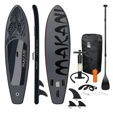 ECD Germany Uppblåsbara Stand Up Paddle Board Makani | 320x82x15 cm | Svart |