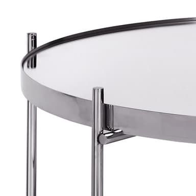 WOMO-DESIGN design soffbord Ø 75x35 cm i silver av metall och glas,