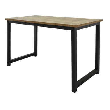 ML-Design skrivbord med en modern design, 120x60x75 cm, Natural Black, metallram