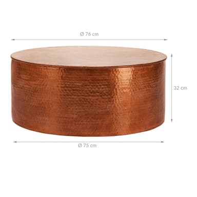 WOMO-DESIGN soffbord vardagsrumsbord soffbord aluminium Ø 76x32 cm koppar