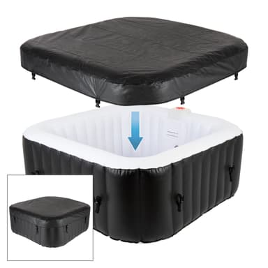 ECD Germany Uppblåsbar bubbelpool utomhus för 4 personer, 100 massagestrålar,