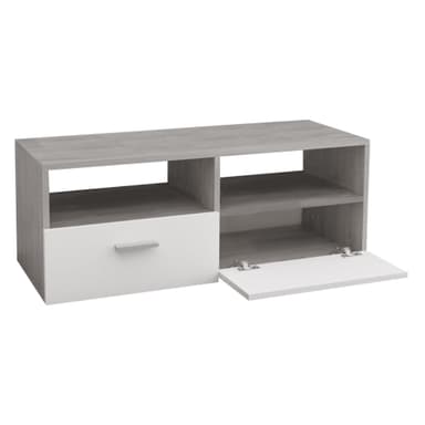 ML Design Trä TV Lowboard i Vit / Grå, 95x36x35cm, Modern TV-kort med förråd för