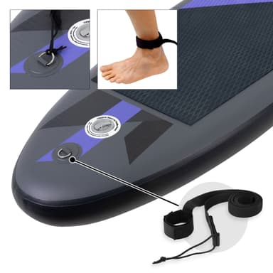 ECD Germany Uppblåsbara Stand Up Paddle Board med kajakstol 305x78x15 cm | Svart