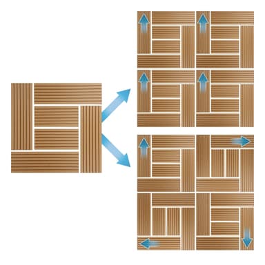 ECD Germany WPC terrassplattor 30 x 30 cm 22-delars besparingssats för 2m ²