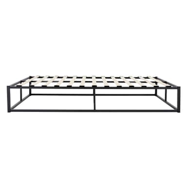 ML Design Metalbädd 120x200cm på stålram med slattram, svart, sängram av metall,