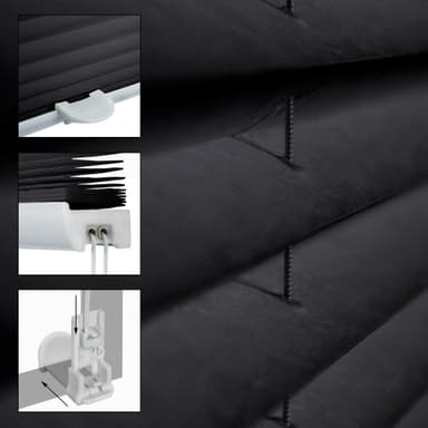 ECD Germany veckad persienner Klemmfix utan borrning 75x200 cm svart