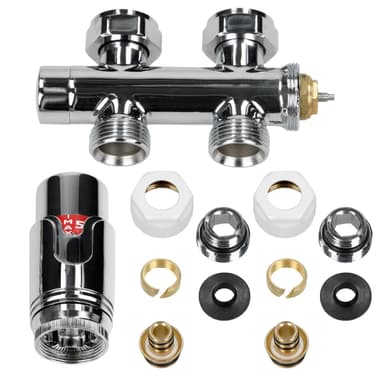 Radiatortermostat Anslutningsarmatur passageorgan terminala Chrome