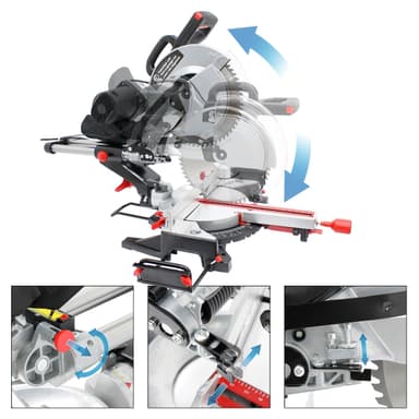 ECD Germany professionell tvärsnittssåg 1600 W- Ø 305mm HW sågblad - med laser -