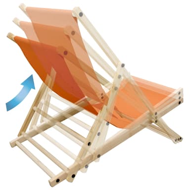 ECD Germany vikbar solstol av trä - 3 liggande lägen - upp till 120 kg - orange