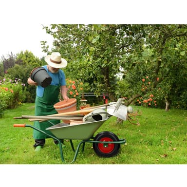 ECD Germany Schubkarrenrad luftbereift med axeln - 4,80 / 4,00-8 - Ø 390 mm -