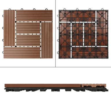 ECD Germany WPC terrassplattor 30x30 cm 22-delars besparingssats för 2m²
