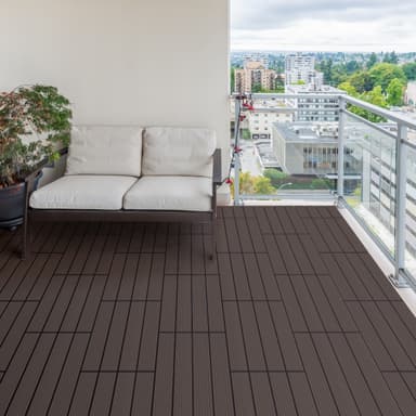 ECD Germany WPC terrassplattor 60x30cm 17-delars set för 3m ² mörkbrunt i trä
