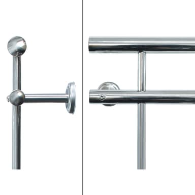 ECD Germany fransk balkong 184 x 90 cm | 14 tvärbalkar | speglande | rostfritt