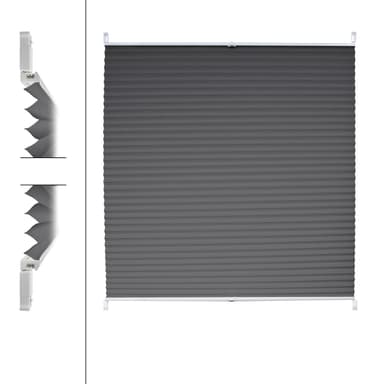 ECD Germany veckade persienner Klemmfix utan att borra 90x200 cm mörkgrå