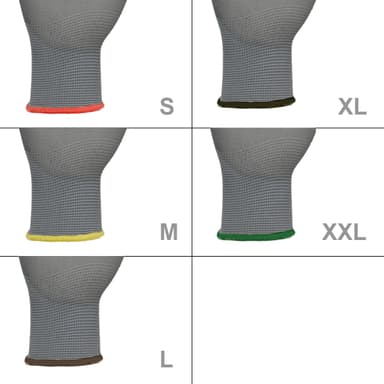 ECD 12 Germany par PU-arbete handskar, storlek 8-M, Gray, mekaniker handskar