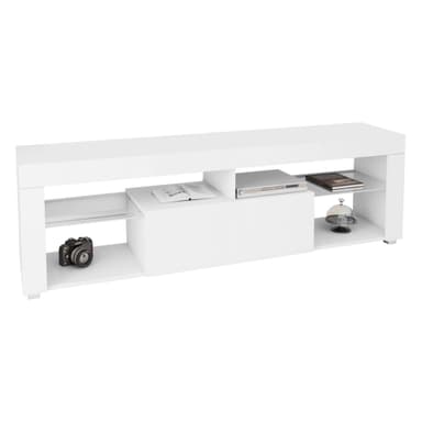 ML Design Wood Trä TV Lowboard i Vit, 140x51x35cm, Modern TV-kort med