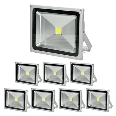 ECD Germany 8 delar LED-strålkastare utomhus 30W med rörelsedetektor - 2800K