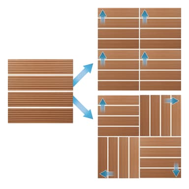 ECD Germany WPC terrassplattor 30x30 cm 11er besparingssats för 1m² ljusbrun i