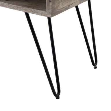 WOMO-DESIGN Modernt soffbord 100cm grått massivt trä mangoträ med 2 lådor och