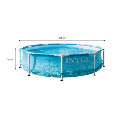ECD Germany Intex pool, metallram pool, familj pool, barnpool, cirka 305 x 76 cm