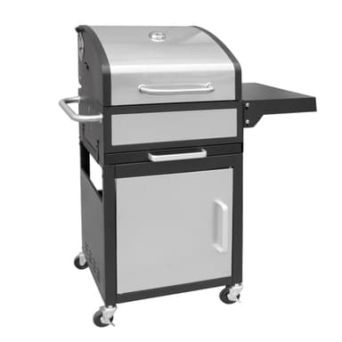 LANDMANN GRILLCHEF 11517 Kolgrillvagn 45x44 cm, grillvagn med dubbelväggigt lock