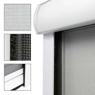 Myggnät insektsskärmen Rullgardin myggnät Vit 90 x 160 cm