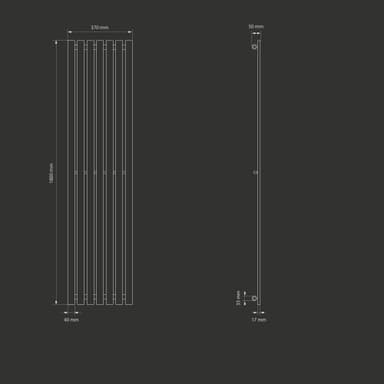 Panelradiatorer Design radiator Handduks Stella 370x1800 Vit