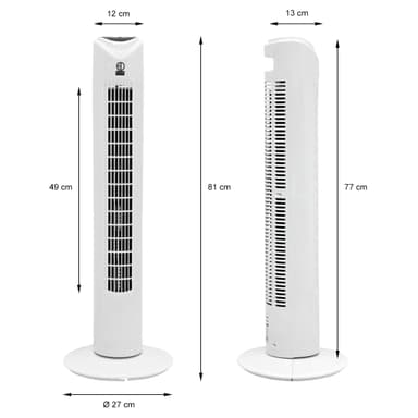 Piedestal fläkt piedestal fläkt torn fan fan fjärrkontroll 45W Vit