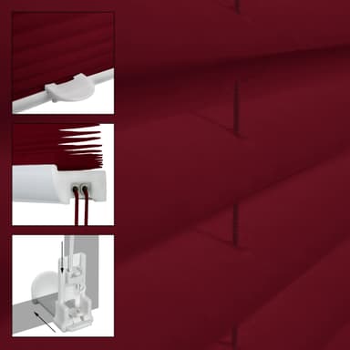 ECD Germany Plisserad klämfix utan borrning 55x200 cm Bordeaux Viewpt Sun och