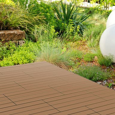 ECD Germany WPC terrassplattor 60x30 cm 22 delar ekonomisats för 4m² teak i trä