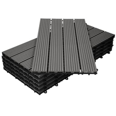 ECD Germany WPC terrassplattor 60x30 cm 28-delars set för 5m² antracit i trä