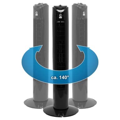 Piedestal Fläkt Kolonn Fläkt Tower Fläkt 45W 81 cm Svart
