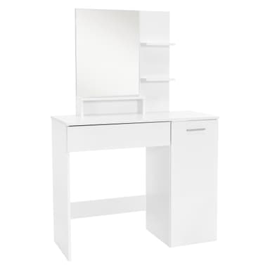 Klädbord med spegel 90x38x138 cm Vit MDF ML-Design