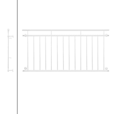 Fransk balkong fönster barer ståndare räcke 184 x 90 cm vit
