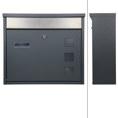 ML Design brevlåda med tidningsfack, typskylt och visningsfönster, 36x31.5x11.5
