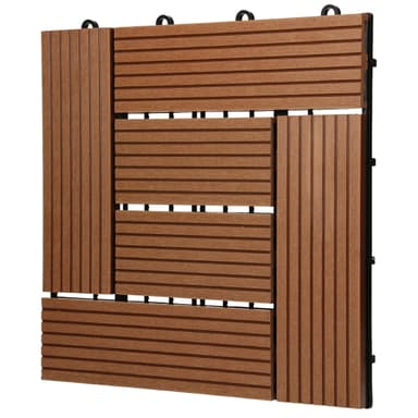 ECD Germany WPC terrassplattor 30x30 cm 22-delars besparingssats för 2m²