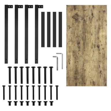 ML-Design skrivbord med en modern design, 120x60x75 cm, Natural Black, metallram