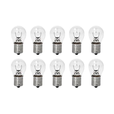 10 x klara glödlampor 12V / 21W Ba15s vit bromsljus blinkerslampa