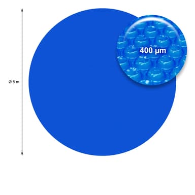 ECD Germany pool sol film Omkring 5 m diameter 400 um blå, PE bubbelplast,