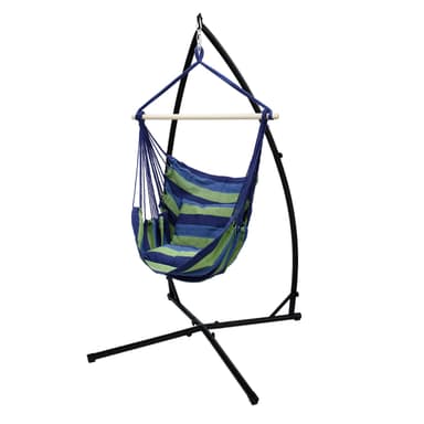 Hängande stol hängande stol hängande swing blå / grön med hängande stol frame