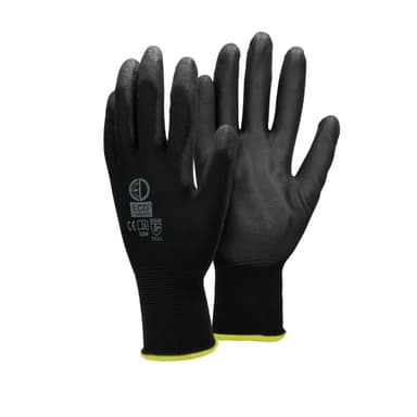 ECD 36 Germany par PU-arbete handskar, storlek 8-M, Svart, mekaniker handskar